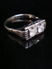 Image 2 of ART DECO 1920S 18CT WHITE GOLD DIAMOND TOI ET MOI RING 0.40CT