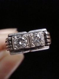 Image 5 of ART DECO 1920S 18CT WHITE GOLD DIAMOND TOI ET MOI RING 0.40CT