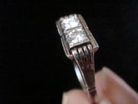 Image 6 of ART DECO 1920S 18CT WHITE GOLD DIAMOND TOI ET MOI RING 0.40CT