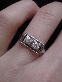 Image 7 of ART DECO 1920S 18CT WHITE GOLD DIAMOND TOI ET MOI RING 0.40CT