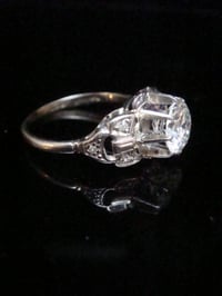 Image 3 of ART DECO 1920S 18CT PLATINUM DIAMOND SOLITAIRE RING 1.50CT G COLOUR