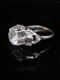 Image 4 of ART DECO 1920S 18CT PLATINUM DIAMOND SOLITAIRE RING 1.50CT G COLOUR