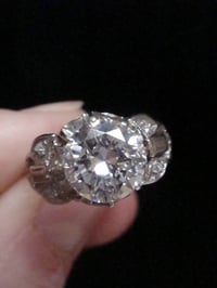 Image 5 of ART DECO 1920S 18CT PLATINUM DIAMOND SOLITAIRE RING 1.50CT G COLOUR