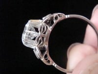 Image 7 of ART DECO 1920S 18CT PLATINUM DIAMOND SOLITAIRE RING 1.50CT G COLOUR