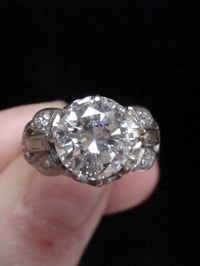 Image 8 of ART DECO 1920S 18CT PLATINUM DIAMOND SOLITAIRE RING 1.50CT G COLOUR