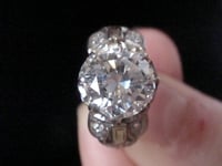Image 9 of ART DECO 1920S 18CT PLATINUM DIAMOND SOLITAIRE RING 1.50CT G COLOUR