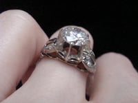 Image 12 of ART DECO 1920S 18CT PLATINUM DIAMOND SOLITAIRE RING 1.50CT G COLOUR