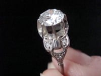 Image 13 of ART DECO 1920S 18CT PLATINUM DIAMOND SOLITAIRE RING 1.50CT G COLOUR