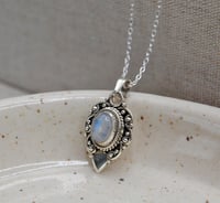 Image 3 of Maeve Rainbow Moonstone Sterling Silver Necklace