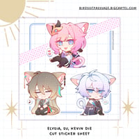 Image 1 of elysia, su, kevin sticker sheet