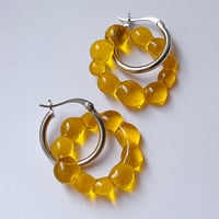 Image 3 of Yellow Bubble Glass Earrings