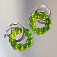 Image 1 of Green Bubble Glass Earrings