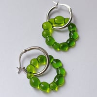 Image 2 of Green Bubble Glass Earrings