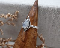 Image 2 of Nova Rainbow Moonstone Teardrop Ring