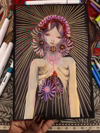 Image 2 of Tasia original on wood ready to hang