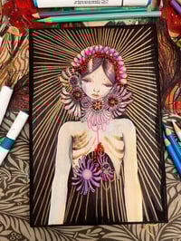 Image 4 of Tasia original on wood ready to hang