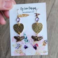 Image 2 of Hearts and Shark Teeth Dangle Earrings