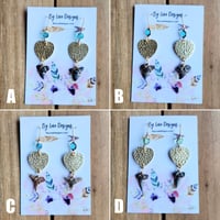 Image 3 of Hearts and Shark Teeth Dangle Earrings