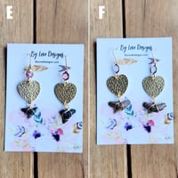 Image 4 of Hearts and Shark Teeth Dangle Earrings