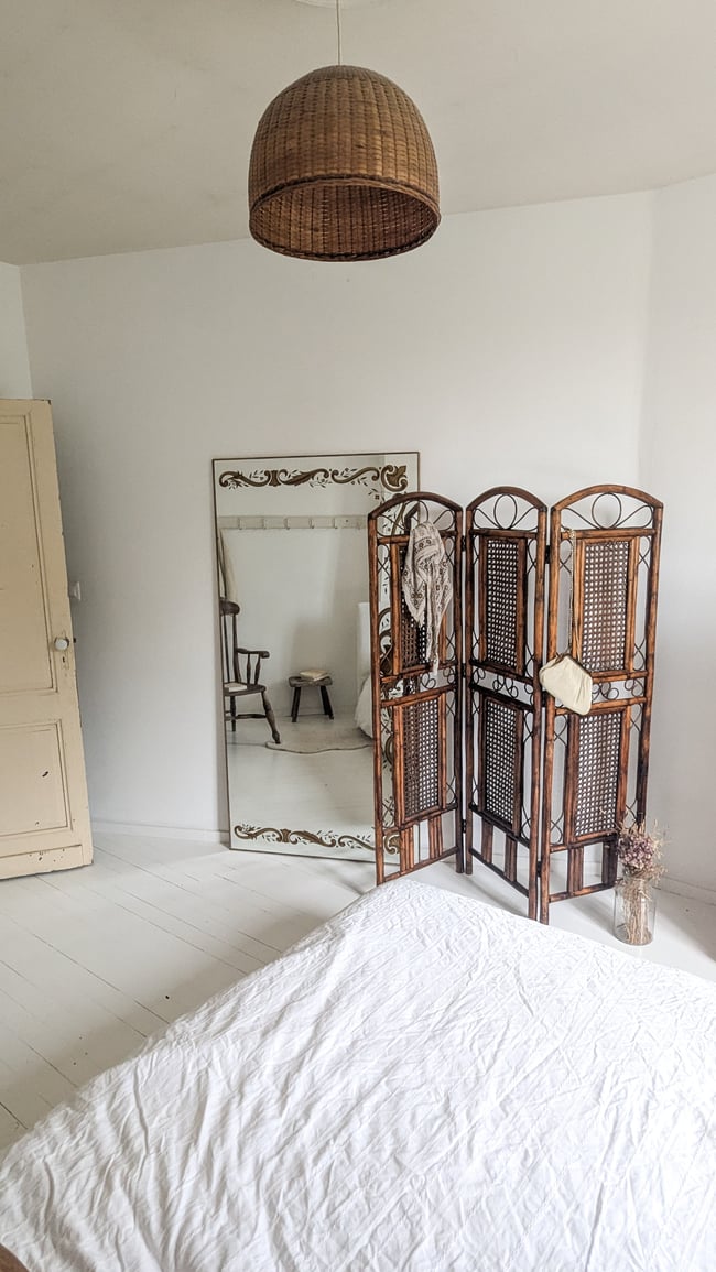 Paravent cannage et rotin