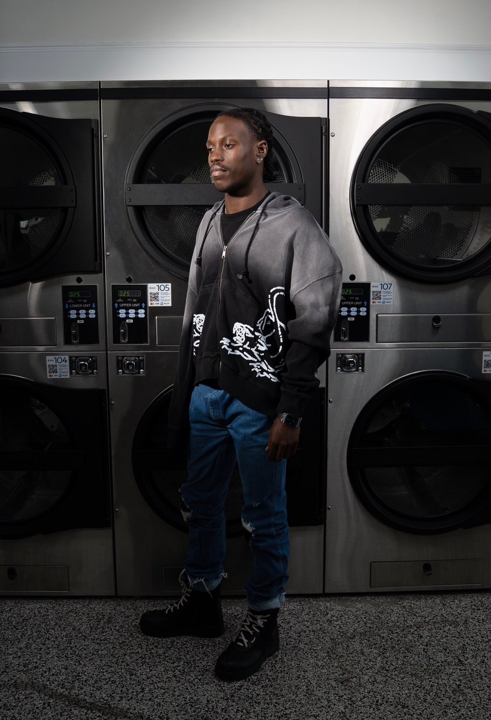 ERFF LOSS SUN-DRIED WAFFLE KNIT ZIP-UP