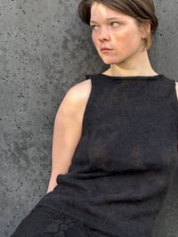 Image 4 of Sia Alpaca Mohair Tank — Off black 