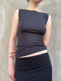 Image 11 of Essential Viscose Jersey Skirt — Black Uma 