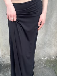 Image 3 of Essential Viscose Jersey Skirt — Black Uma  Maxi 