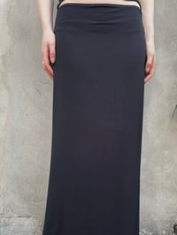 Image 4 of Essential Viscose Jersey Skirt — Black Uma  Maxi 