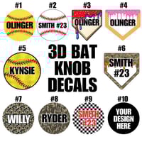 Image 2 of 3D Bat Knob Decals – Custom Baseball & Softball Stickers 