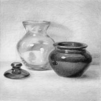 Image 3 of Still life. graphite drawing in frame, 28x28 cm, 2024