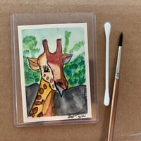 Image 2 of Art Cards  Collectors One Of A kind (2.5X3.5 in)  Giraffe ACEO