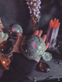 Image 3 of Lavender Labradorite crystal ball 