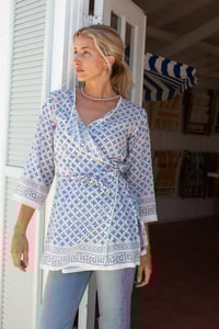 Image 1 of Kimono Top / Dress Blue Sand Pebble