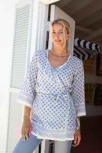 Image 4 of Kimono Top / Dress Blue Sand Pebble