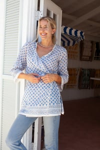 Image 2 of Kimono Top / Dress Blue Sand Pebble