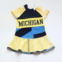 Image 1 of michigan wolverines 3T courtneycourtney dress short sleeve twirly dress college team university of