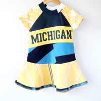 Image 3 of michigan wolverines 3T courtneycourtney dress short sleeve twirly dress college team university of