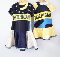 Image 4 of michigan wolverines 3T courtneycourtney dress short sleeve twirly dress college team university of