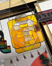 Image 3 of Tipper Question Block Stained Glass Suncatcher