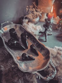 Image 1 of Obsidian raven skull 