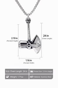 Image 7 of 👑The Armored Kingdom Stormbreaker War Axe Necklace-Bold Design-Statement Piece-Waterproof