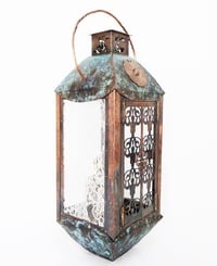 Image 1 of Copper Lantern with French Lace