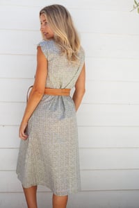 Image 3 of Short Sleeve Long Dress in Olive Star