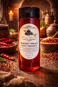 Image 1 of 👑The Armored Kingdom Premium Sweet Heat Hot Honey(12oz)-Sweet & Spicy-Bold Flavor-Rich Taste