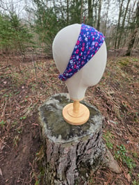 Image 1 of Soft Knit Headband in Ditzy Blue Floral 