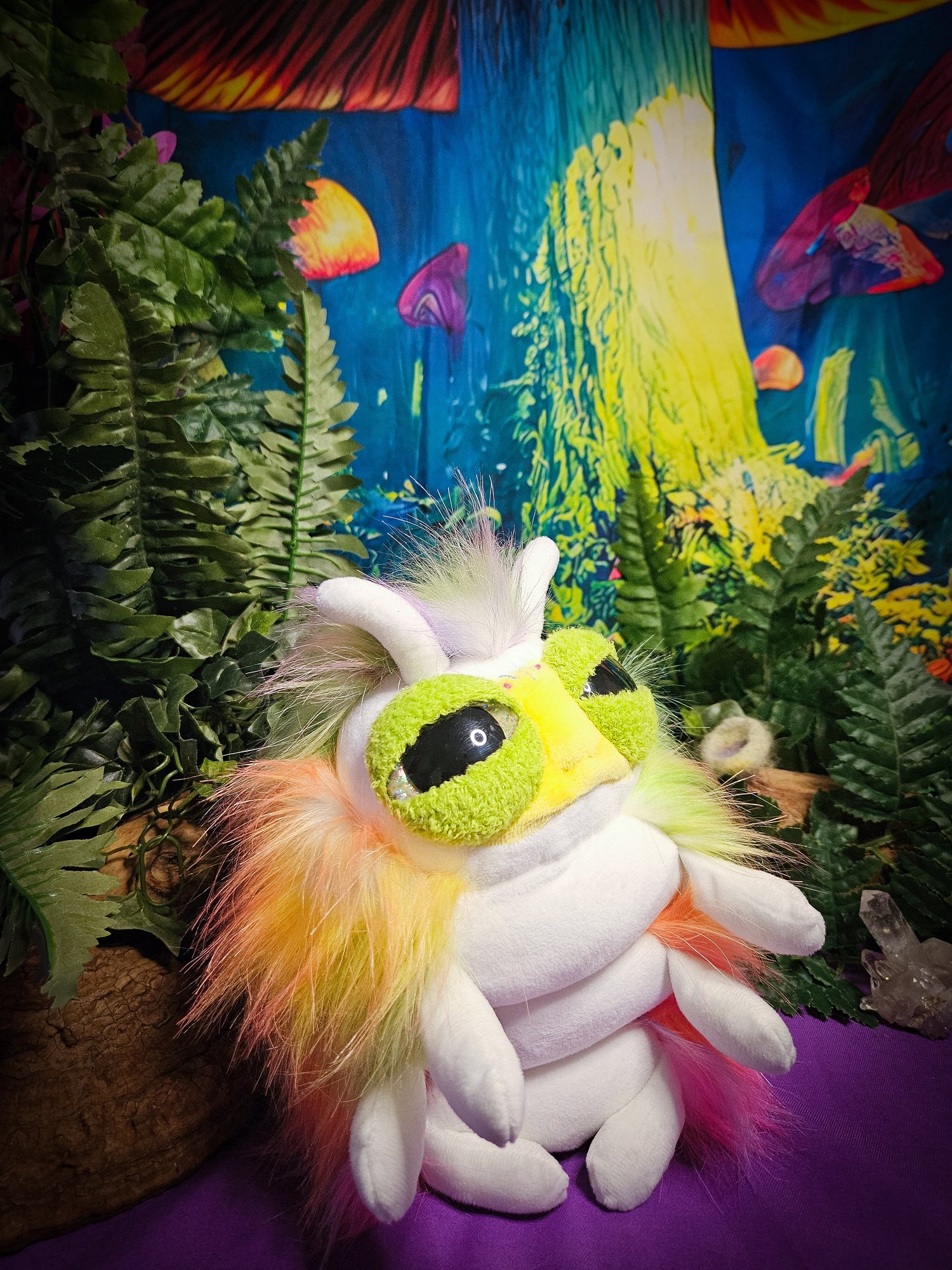 Glow Caterpillar Hatchling! ☆Glows In The Dark!☆ ♡Rainbow Floof!♡