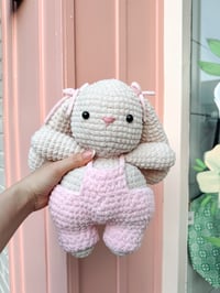 Image 1 of Crochet Overalls Bunny Plushy