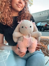 Image 2 of Crochet Overalls Bunny Plushy