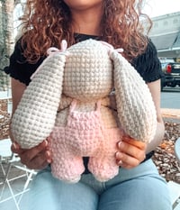 Image 3 of Crochet Overalls Bunny Plushy